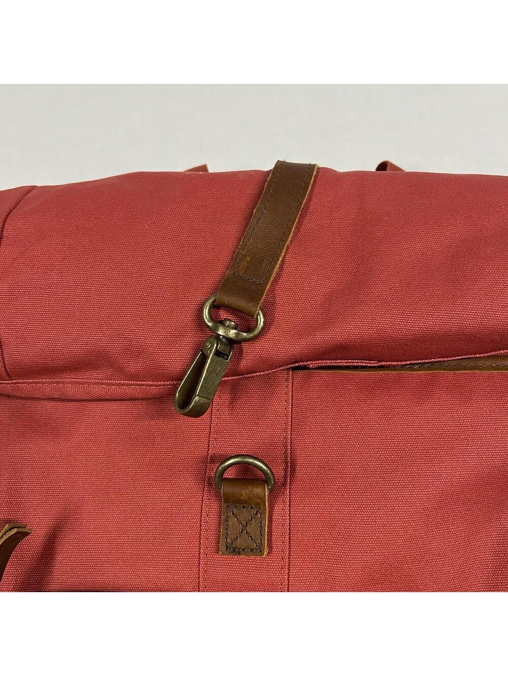 Timberland Roll Top Backpack Salesman Sample Burnt Red Orange Rare Bag - Picture 13 of 15